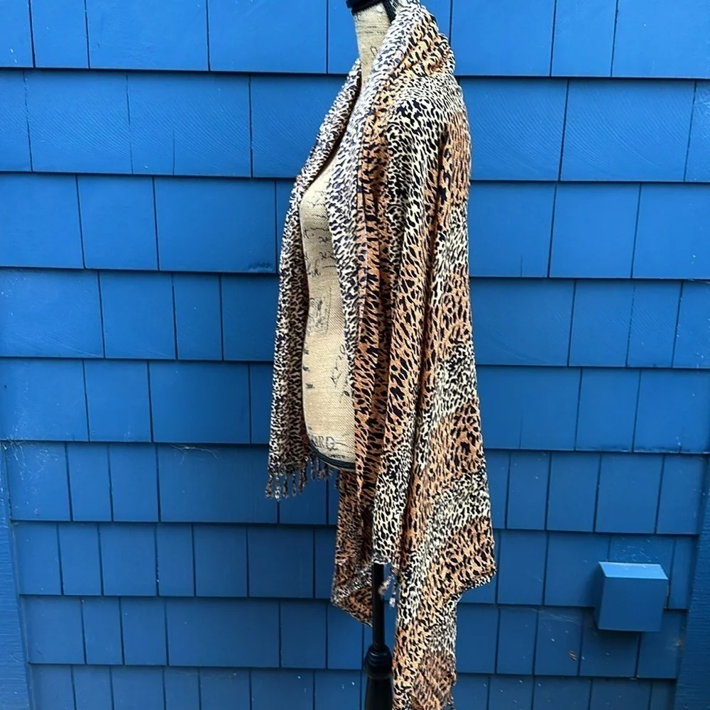 🤎🖤🤎Leopard cheetah animal print scarf wrap shawl rayon brown black